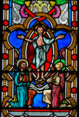 Wall Mural - Stained Glass in Monaco Cathedral - Apparition of Jesus