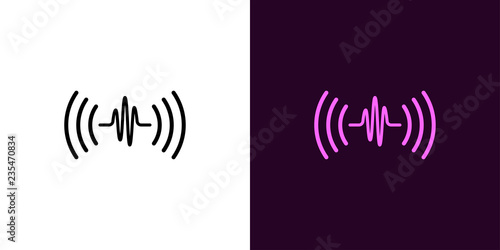 Fotomural Sound wave illustration. Voice sound assistant