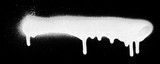 Fototapeta Fototapety dla młodzieży do pokoju - Realistic grunge graffiti spray paint effect on the black background. Isolated white ink texture.