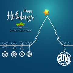 Wall Mural - happy holidays and joyful new year greeting card. happy holidays and joyful new year vector design.