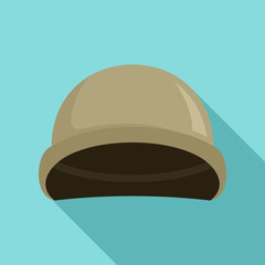 Wall Mural - Soldier helmet icon. Flat illustration of soldier helmet vector icon for web design