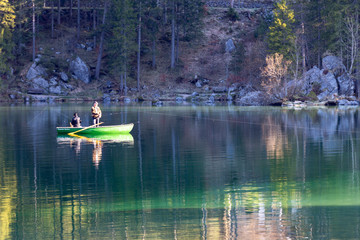 two fishermen in a boat