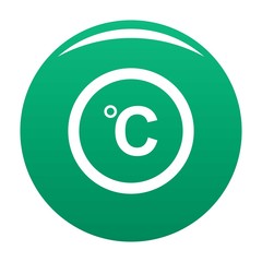 Canvas Print - Celsius icon. Simple illustration of celsius vector icon for any design green