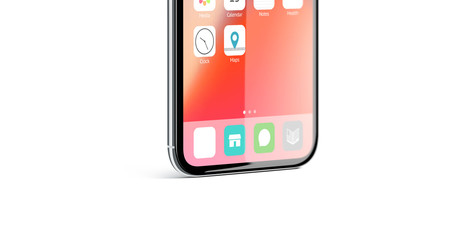 Wall Mural - blank white app icon on infiniboard phone screen mockup