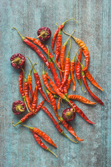 Poster - Dried red chili peppers.