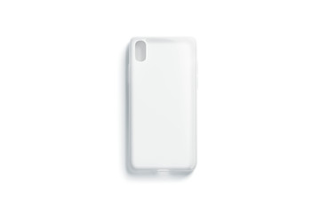 Wall Mural - Blank transparent matt phone case mockup, isolated, top view