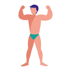 Poster - strong man with swimsuit