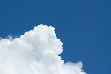 Wall Mural - White cumulus fluffy clouds against a blue sky (background, close up)