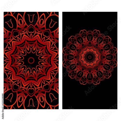 Visit Card Template With Floral Mandala Pattern Vector Template Islam Arabic Indian Mexican Ottoman Motifs Hand Drawn Background Stock Vector Adobe Stock