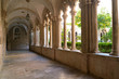 Cloister with beautiful arches and columns in old Dominican monastery in Dubrovnik