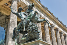 Statue In Front Of Altes Museum In Berlin, Germany.