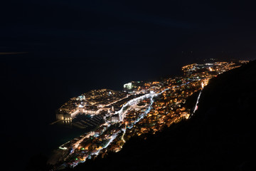 Wall Mural - Aerial view of Dubrovnik city by night.