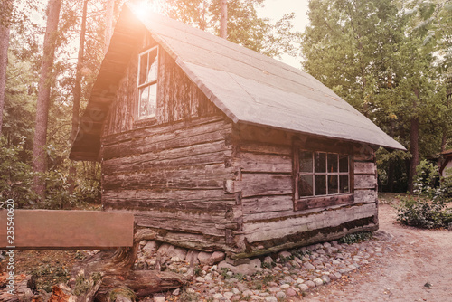 Abandoned Old Wooden House Cabin In The Woods Buy This Stock