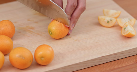 Canvas Print - Cut of kumquat