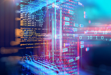 Wall Mural - programming code abstract technology background