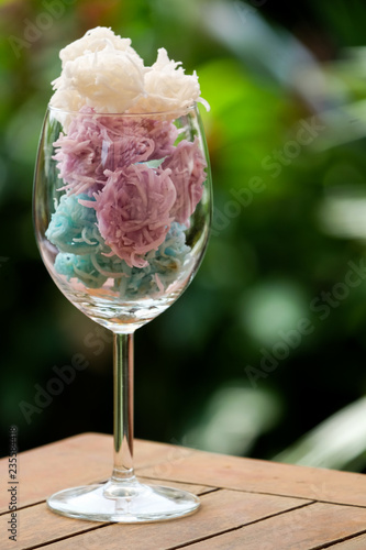 Fotografia Thai tradition dessert made from coconut and sugar.