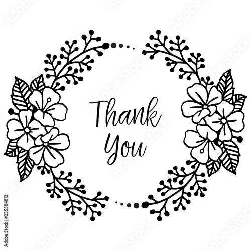 THANK YOU with hand draw flower vector art Stock Vector Adobe Stock