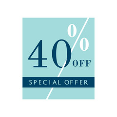 Poster - 40% off special offer badge vector