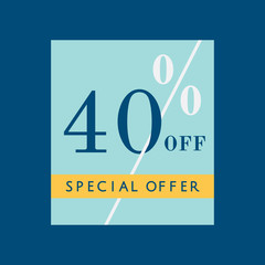 Poster - 40% off special offer badge vector