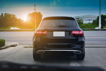 Wall Mural - Car parked on road,Car driving on road