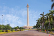 Jakarta, Indonesia, national monument (Monas). The national monument or Monas is a 137-meter tower in the center of Jakarta, symbolizing Indonesia's struggle for independence.