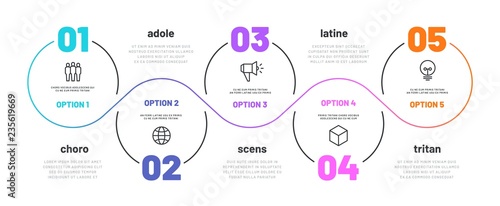 Line step infographic Fototapete