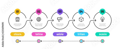 Foto  Line step infographic