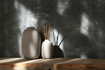 Wall Mural - Neutral colored vases, home decor