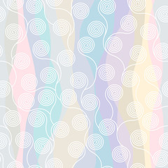 Fototapete - Curly waves pattern in Art Nouveau style.