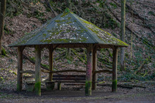 Wooden Shelter For Walkers, One Of The Many In Germany