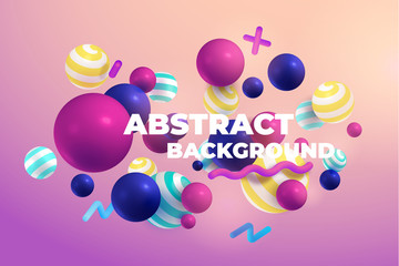 Wall Mural - multicolored 3d balls. abstract vector illustration. modern desing esp 10