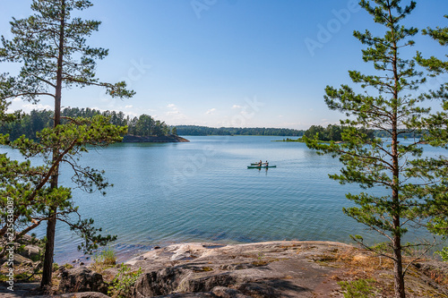 kayaking in the idyllic lan...