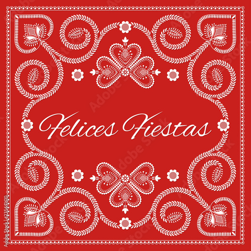 Fotografija Folk art Christmas card vector template