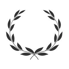 Wall Mural - Laurel wreath isolated on white background. Vector icon illustration.