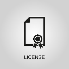 Poster - License icon. License symbol. Flat design. Stock - Vector illustration.