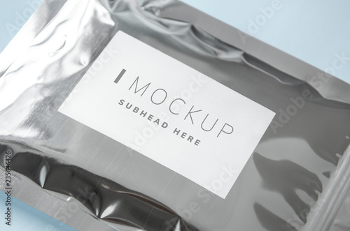 Download Resealable Metallic Packaging Bag Mockup Buy This Stock Illustration And Explore Similar Illustrations At Adobe Stock Adobe Stock PSD Mockup Templates