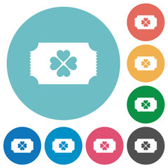 Poster - Lottery ticket flat round icons