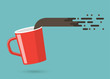 Red cup. Concept of coffee time. Vector Illustration