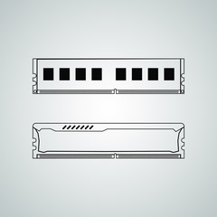 Wall Mural - DDR RAM memory module icon vector illustration Linear symbol