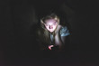 © Brian - Upset girl sitting in the dark while using her smartphone. The light from the screen is illuminating her face.