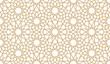 Seamless gold oriental pattern. Islamic horizontal background. Arabic linear texture. Vector illustration.