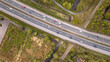 Aerial view of four lane motorway