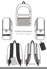 Wall Mural - Backpack design illustration flat sketches template