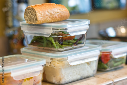 Fotomural Leftovers in stacked containers