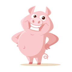 Cute pig Vector illustration isolated on white background