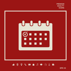 Wall Mural - Calendar icon with check mark. Graphic elements for your design