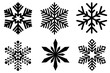 © DeCe - Set of different snowflakes isolated on white