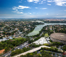 Belo Horizonte, Minas Gerais, Brazil. Aerial View Of Pampulha Lake