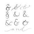 collection of decoration ampersands. Hand drawn illustration isolated on white