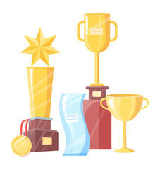 Wall Mural - awards set of different shape vector illustration